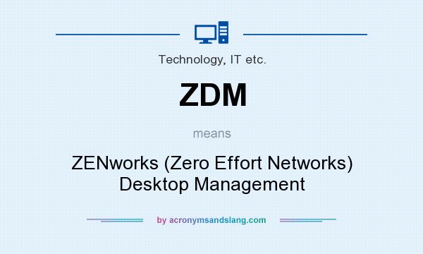 What does ZDM mean? It stands for ZENworks (Zero Effort Networks) Desktop Management