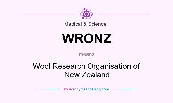 What does WRONZ mean? It stands for Wool Research Organisation of New Zealand