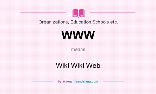 What does WWW mean? It stands for Wiki Wiki Web