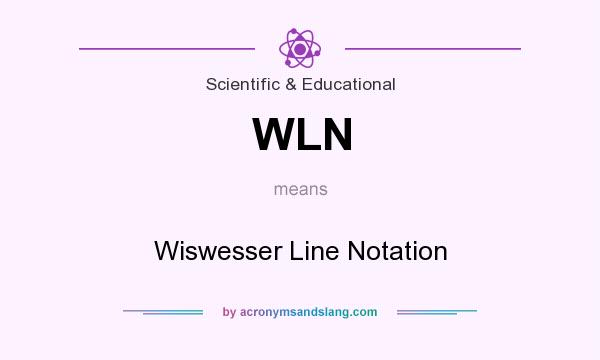 What does WLN mean? It stands for Wiswesser Line Notation