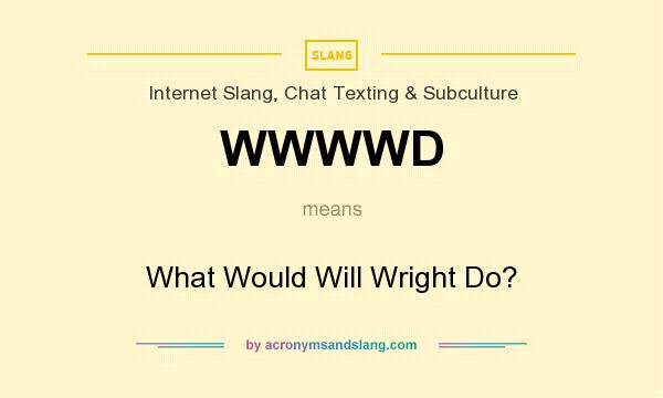 What does WWWWD mean? It stands for What Would Will Wright Do?