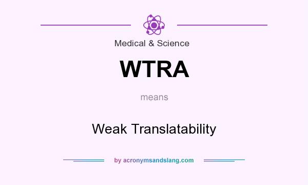 What does WTRA mean? It stands for Weak Translatability