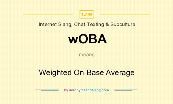 What does wOBA mean? It stands for Weighted On-Base Average