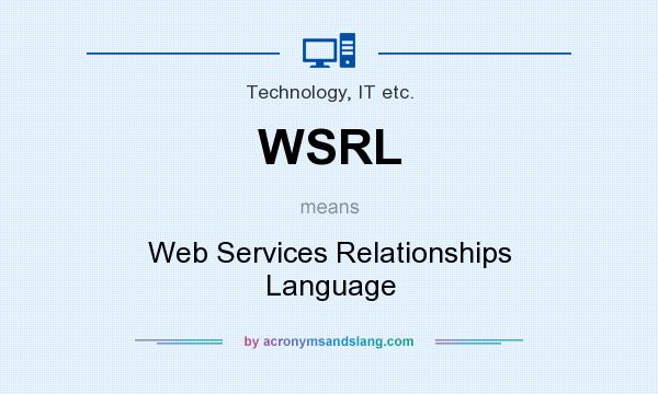 What does WSRL mean? It stands for Web Services Relationships Language