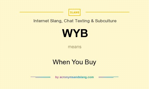 What does WYB mean? It stands for When You Buy
