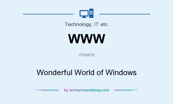 What does WWW mean? It stands for Wonderful World of Windows