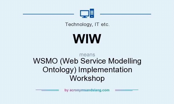 What does WIW mean? It stands for WSMO (Web Service Modelling Ontology) Implementation Workshop