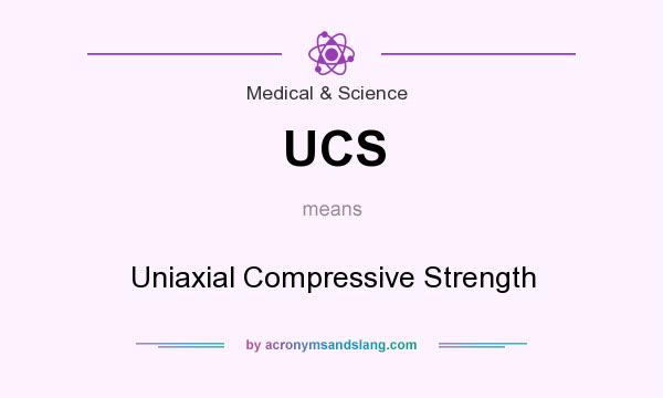 What does UCS mean? It stands for Uniaxial Compressive Strength