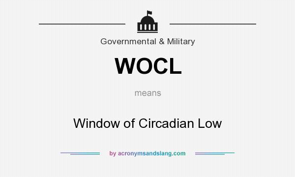What does WOCL mean? It stands for Window of Circadian Low
