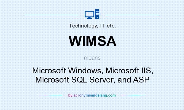 What does WIMSA mean? It stands for Microsoft Windows, Microsoft IIS, Microsoft SQL Server, and ASP
