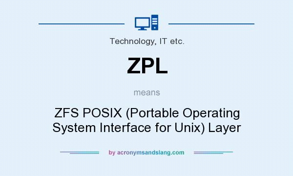 What does ZPL mean? It stands for ZFS POSIX (Portable Operating System Interface for Unix) Layer