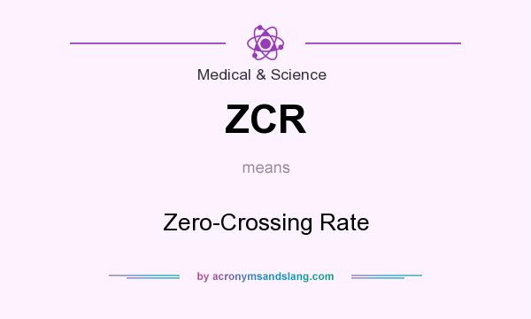 What does ZCR mean? It stands for Zero-Crossing Rate