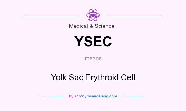 What does YSEC mean? It stands for Yolk Sac Erythroid Cell