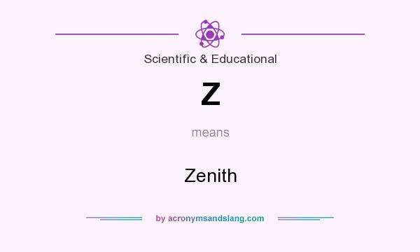What does Z mean? It stands for Zenith
