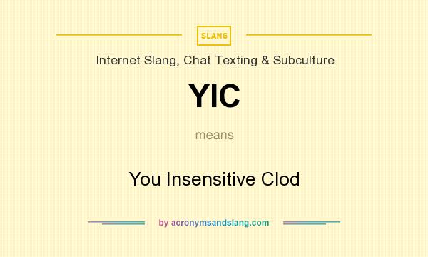 What does YIC mean? It stands for You Insensitive Clod