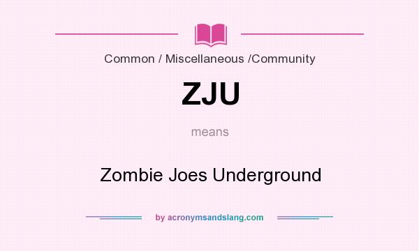 What does ZJU mean? It stands for Zombie Joes Underground
