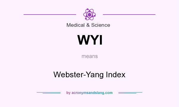 What does WYI mean? It stands for Webster-Yang Index