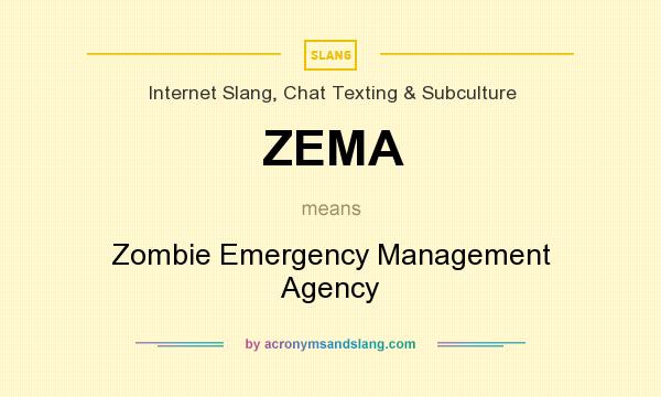 What does ZEMA mean? It stands for Zombie Emergency Management Agency
