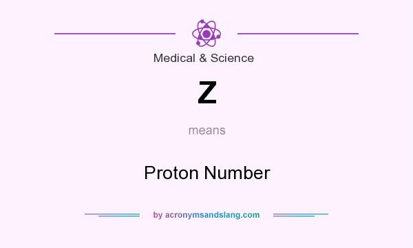 What does Z mean? It stands for Proton Number