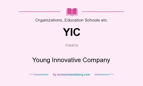 What does YIC mean? It stands for Young Innovative Company