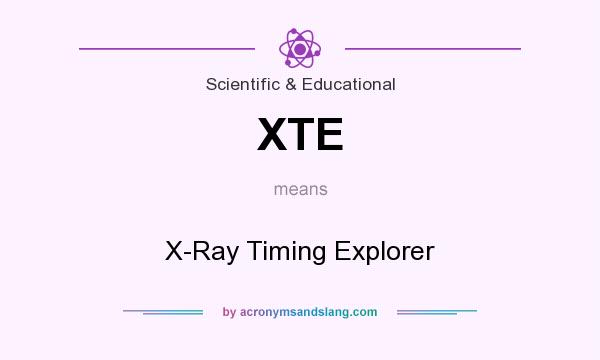 What does XTE mean? It stands for X-Ray Timing Explorer