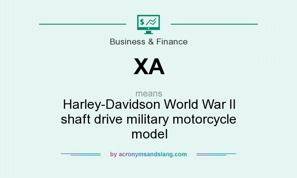 What does XA mean? It stands for Harley-Davidson World War II shaft drive military motorcycle model