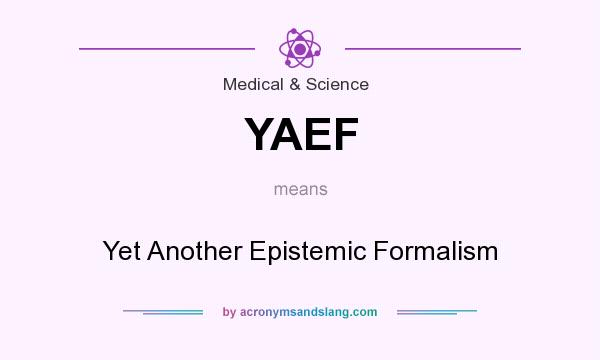 What does YAEF mean? It stands for Yet Another Epistemic Formalism