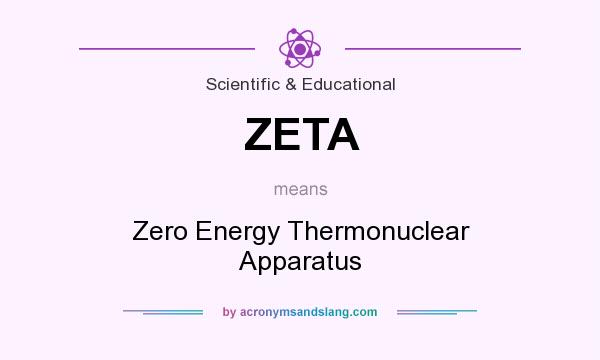 What does ZETA mean? It stands for Zero Energy Thermonuclear Apparatus