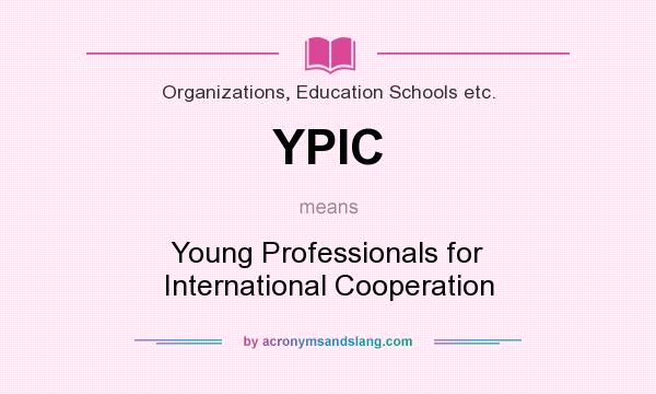 What does YPIC mean? It stands for Young Professionals for International Cooperation