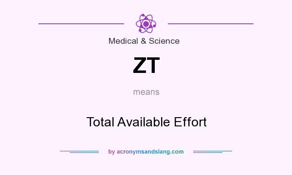 What does ZT mean? It stands for Total Available Effort