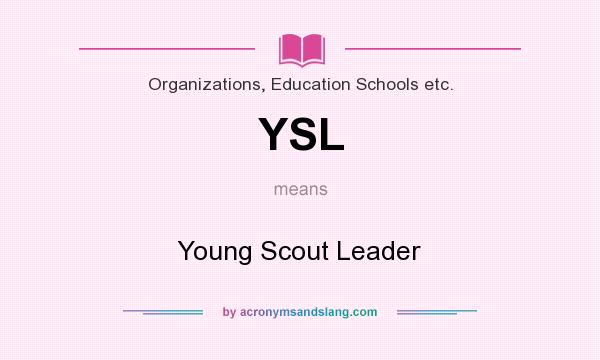 What does YSL mean? It stands for Young Scout Leader