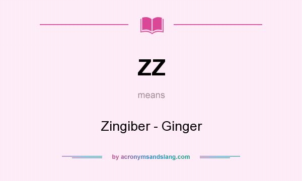 What does ZZ mean? It stands for Zingiber - Ginger