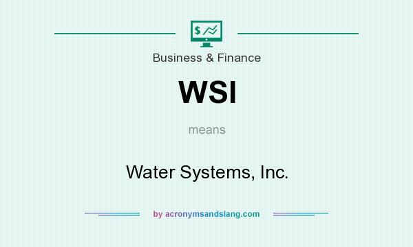 What does WSI mean? It stands for Water Systems, Inc.