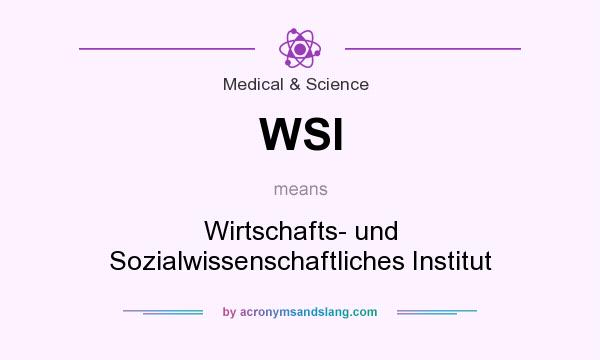 What does WSI mean? It stands for Wirtschafts- und Sozialwissenschaftliches Institut
