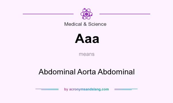 What does Aaa mean? It stands for Abdominal Aorta Abdominal