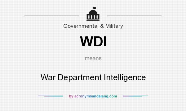 What does WDI mean? It stands for War Department Intelligence
