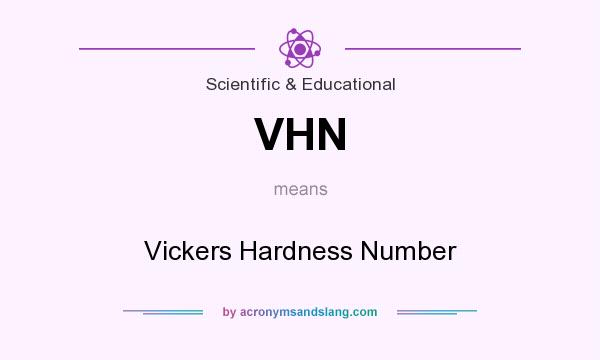 What does VHN mean? It stands for Vickers Hardness Number