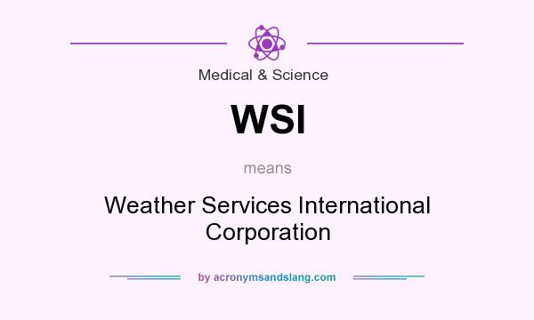 What does WSI mean? It stands for Weather Services International Corporation