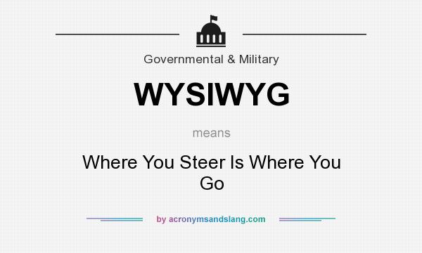 What does WYSIWYG mean? It stands for Where You Steer Is Where You Go