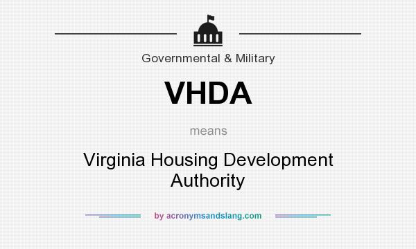 What does VHDA mean? It stands for Virginia Housing Development Authority
