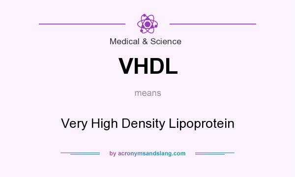 What does VHDL mean? It stands for Very High Density Lipoprotein