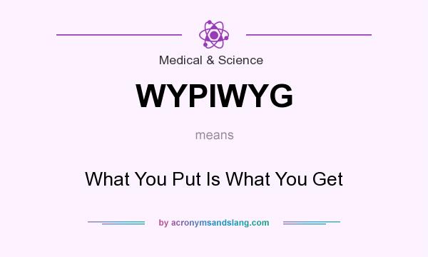 What does WYPIWYG mean? It stands for What You Put Is What You Get