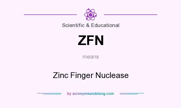 What does ZFN mean? It stands for Zinc Finger Nuclease