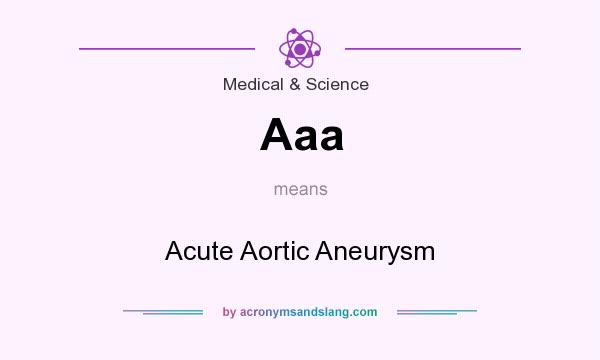 What does Aaa mean? It stands for Acute Aortic Aneurysm