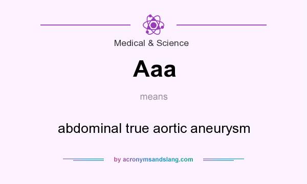 What does Aaa mean? It stands for abdominal true aortic aneurysm