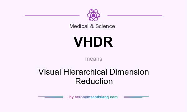 What does VHDR mean? It stands for Visual Hierarchical Dimension Reduction