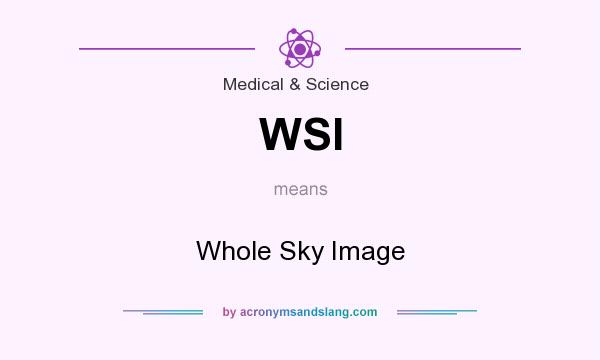 What does WSI mean? It stands for Whole Sky Image