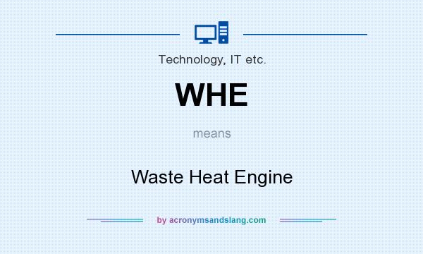 What does WHE mean? It stands for Waste Heat Engine