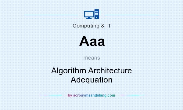 What does Aaa mean? It stands for Algorithm Architecture Adequation