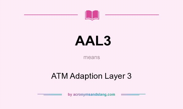 What does AAL3 mean? It stands for ATM Adaption Layer 3